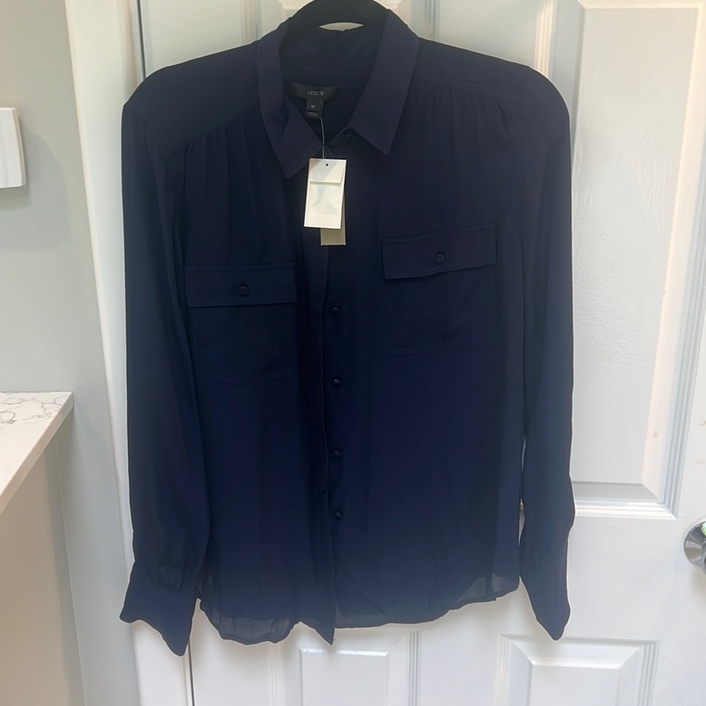 New JCREW New Blythe top in silk Blouse